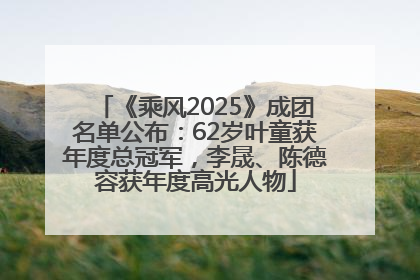 《乘风2025》成团名单公布：62岁叶童获年度总冠军，李晟、陈德容获年度高光人物
