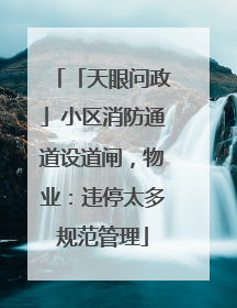 「天眼问政」小区消防通道设道闸，物业：违停太多规范管理