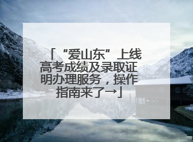 “爱山东”上线高考成绩及录取证明办理服务，操作指南来了→