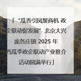 “瓜香引凤聚商机 政企联动促发展”北京大兴庞各庄镇 2025 年西瓜季政企联动产业推介活动圆满举行