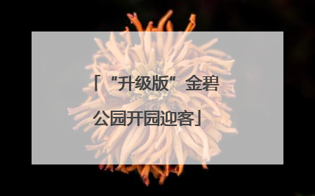 “升级版”金碧公园开园迎客