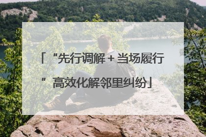 “先行调解＋当场履行”高效化解邻里纠纷