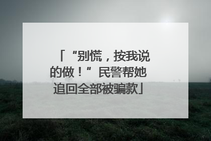“别慌，按我说的做！”民警帮她追回全部被骗款