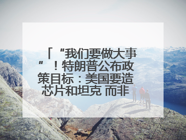 “我们要做大事”！特朗普公布政策目标：美国要造芯片和坦克 而非T恤袜子