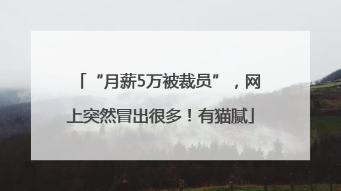 “月薪5万被裁员”，网上突然冒出很多！有猫腻
