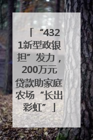 “4321新型政银担”发力，200万元贷款助家庭农场“长出彩虹”