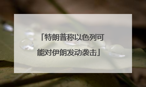 特朗普称以色列可能对伊朗发动袭击