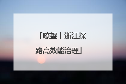 瞭望丨浙江探路高效能治理