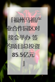 福州马祖产业合作园区对接会举办 签约项目总投资85.5亿元