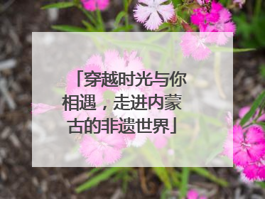 穿越时光与你相遇，走进内蒙古的非遗世界