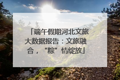 端午假期河北文旅大数据报告：文旅融合，“粽”情绽放