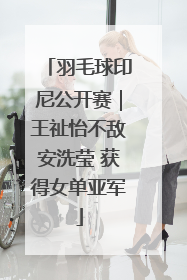 羽毛球印尼公开赛｜王祉怡不敌安洗莹 获得女单亚军