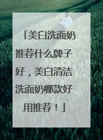美白洗面奶推荐什么牌子好，美白清洁洗面奶哪款好用推荐！