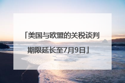 美国与欧盟的关税谈判期限延长至7月9日