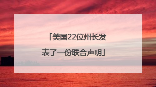 美国22位州长发表了一份联合声明