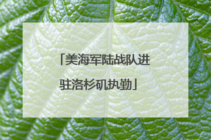 美海军陆战队进驻洛杉矶执勤