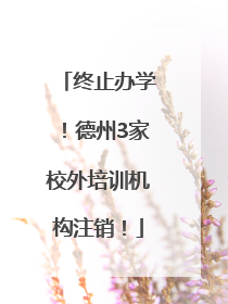 终止办学！德州3家校外培训机构注销！