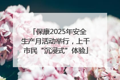 保康2025年安全生产月活动举行，上千市民“沉浸式”体验
