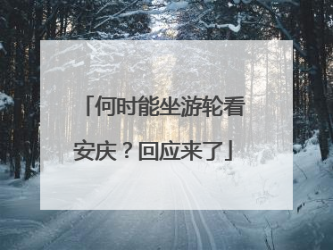 何时能坐游轮看安庆？回应来了