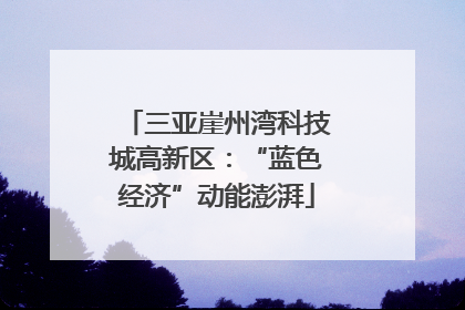 三亚崖州湾科技城高新区：“蓝色经济”动能澎湃