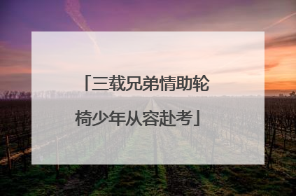 三载兄弟情助轮椅少年从容赴考