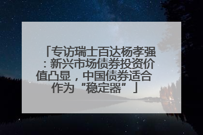 专访瑞士百达杨孝强：新兴市场债券投资价值凸显，中国债券适合作为“稳定器”