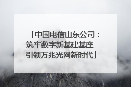 中国电信山东公司：筑牢数字新基建基座 引领万兆光网新时代