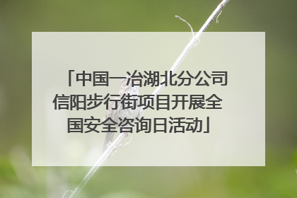 中国一冶湖北分公司信阳步行街项目开展全国安全咨询日活动