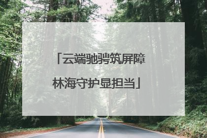 云端驰骋筑屏障 林海守护显担当