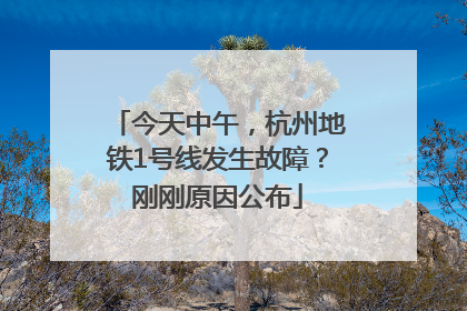 今天中午，杭州地铁1号线发生故障？刚刚原因公布