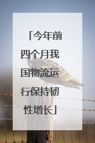 今年前四个月我国物流运行保持韧性增长