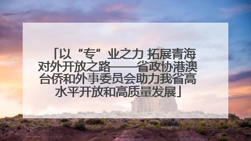 以“专”业之力 拓展青海对外开放之路——省政协港澳台侨和外事委员会助力我省高水平开放和高质量发展