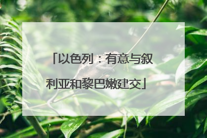 以色列：有意与叙利亚和黎巴嫩建交