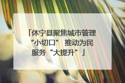 休宁县聚焦城市管理“小切口” 推动为民服务“大提升”
