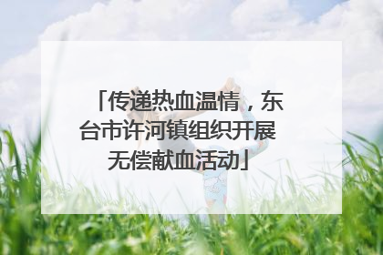 传递热血温情，东台市许河镇组织开展无偿献血活动