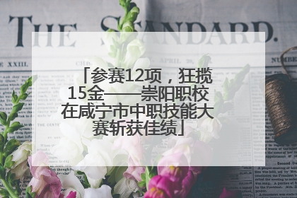 参赛12项，狂揽15金——崇阳职校在咸宁市中职技能大赛斩获佳绩