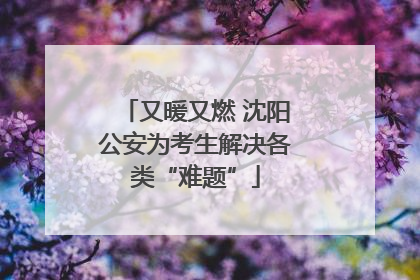 又暖又燃 沈阳公安为考生解决各类“难题”