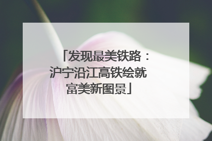 发现最美铁路：沪宁沿江高铁绘就富美新图景