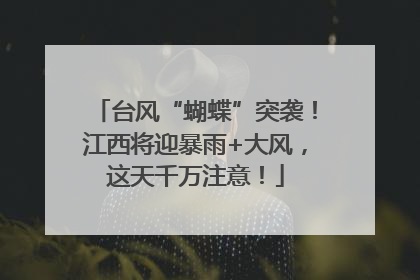 台风“蝴蝶”突袭！江西将迎暴雨+大风，这天千万注意！