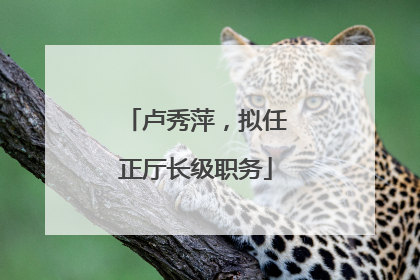 卢秀萍，拟任正厅长级职务