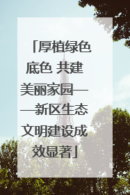 厚植绿色底色 共建美丽家园——新区生态文明建设成效显著