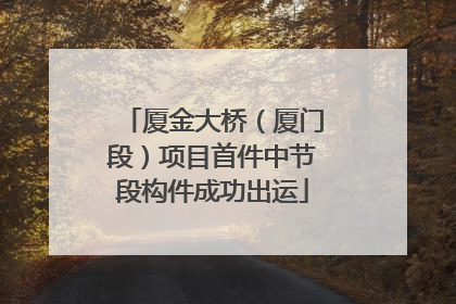 厦金大桥（厦门段）项目首件中节段构件成功出运