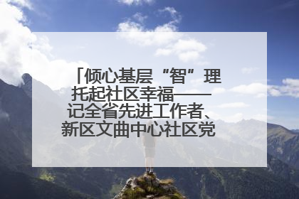 倾心基层“智”理 托起社区幸福——记全省先进工作者、新区文曲中心社区党委书记董世弘