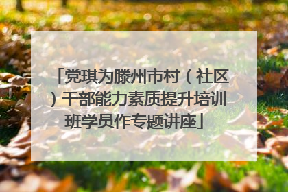 党琪为滕州市村（社区）干部能力素质提升培训班学员作专题讲座