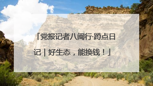 党报记者八闽行·蹲点日记｜好生态，能换钱！
