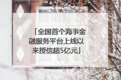 全国首个海事金融服务平台上线以来授信超5亿元