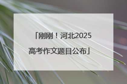 刚刚！河北2025高考作文题目公布