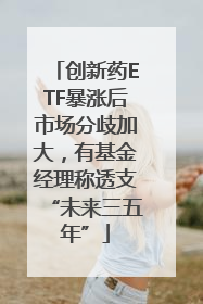 创新药ETF暴涨后市场分歧加大，有基金经理称透支“未来三五年”