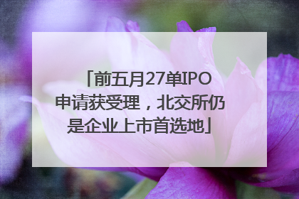 前五月27单IPO申请获受理，北交所仍是企业上市首选地