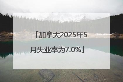 加拿大2025年5月失业率为7.0%